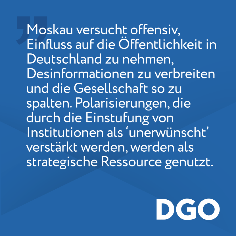 Deutsche Gesellschaft für Osteuropakunde e.V. (@dgo_berlin) on Twitter photo Wie inzwischen zahlreiche andere deutsche Institution ist die DGO in Russland eine 'unerwünschte Organisation'. In einem gemeinsamen Statement mit <a href="/austauschorg/">Austausch - For a European civil society</a>, <a href="/BoellStiftung/">Heinrich-Böll-Stiftung</a>, <a href="/ScieRisk/">SCIENCE AT RISK Emergency Office</a>, <a href="/ZOiS_Berlin/">ZOiS - Zentrum für Osteuropa- u. int. Studien</a> u.v.m. äußern wir uns zur Bedeutung der Einstufung:
dgo-online.org/informieren/ak… Wie inzwischen zahlreiche andere deutsche Institution ist die DGO in Russland eine 'unerwünschte Organisation'. In einem gemeinsamen Statement mit <a href="/austauschorg/">Austausch - For a European civil society</a>, <a href="/BoellStiftung/">Heinrich-Böll-Stiftung</a>, <a href="/ScieRisk/">SCIENCE AT RISK Emergency Office</a>, <a href="/ZOiS_Berlin/">ZOiS - Zentrum für Osteuropa- u. int. Studien</a> u.v.m. äußern wir uns zur Bedeutung der Einstufung:
dgo-online.org/informieren/ak…