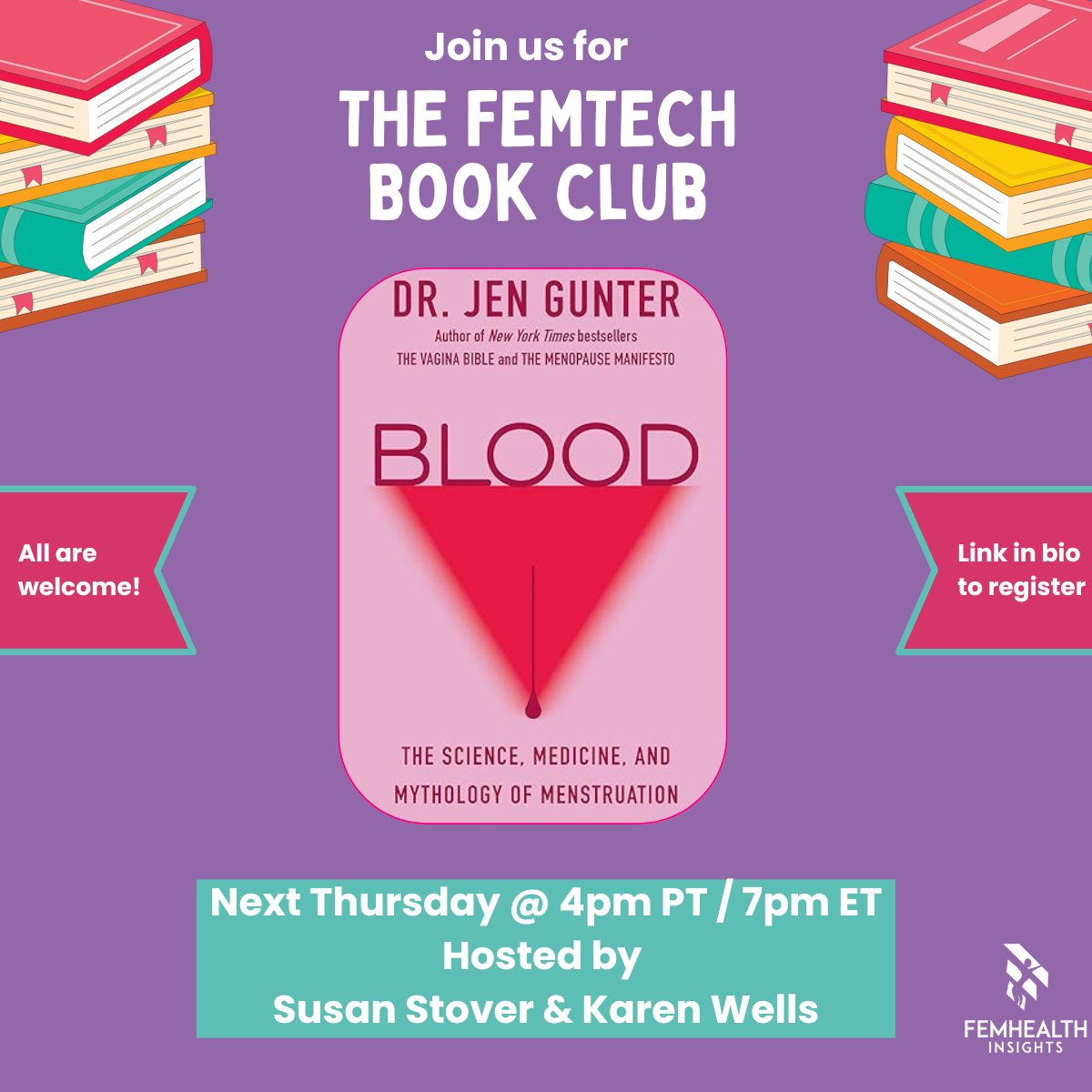 FemTechFocus (@femtech_focus) on Twitter photo ๐ Join our Book Club's next Thursday as we dive into "Blood: The Science, Medicine, and Mythology of Menstruation" by <a href="/DrJenGunter/">Jennifer Gunter</a>.
๐ฉธ๐ Let's unravel the fascinating journey of this crucial aspect of life together!
๐ Join us using the link below! loom.ly/gWFrESU ๐ Join our Book Club's next Thursday as we dive into "Blood: The Science, Medicine, and Mythology of Menstruation" by <a href="/DrJenGunter/">Jennifer Gunter</a>.
๐ฉธ๐ Let's unravel the fascinating journey of this crucial aspect of life together!
๐ Join us using the link below! loom.ly/gWFrESU