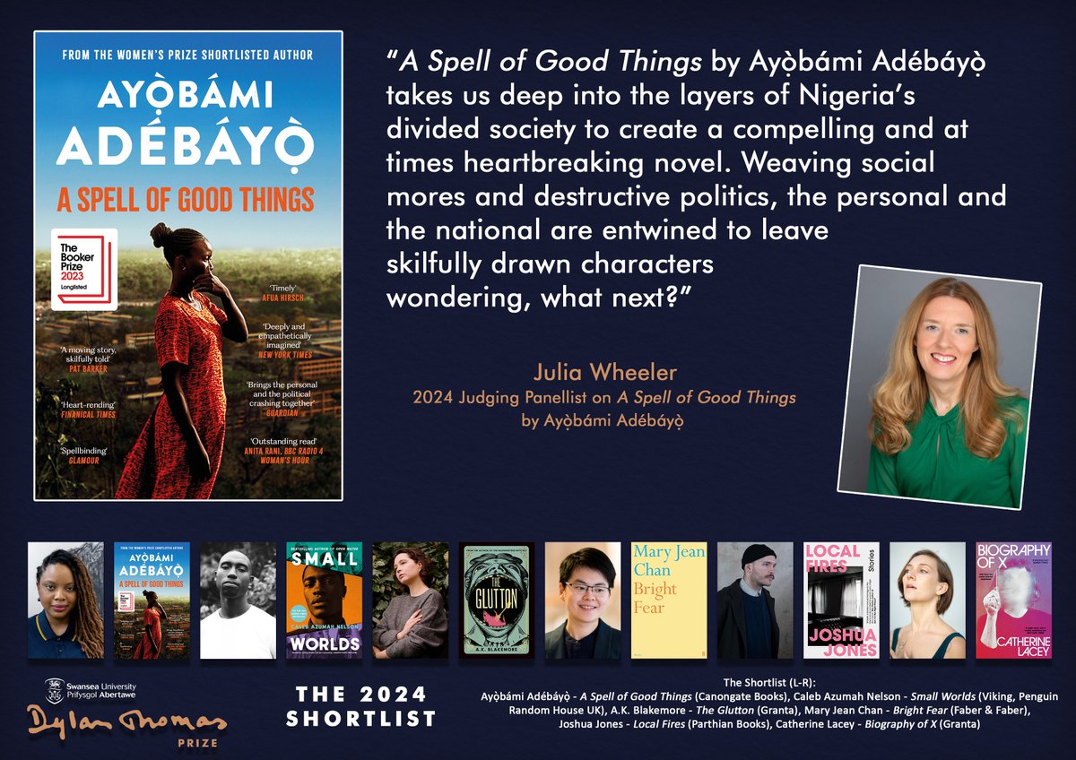 Congratulations @ayobamiadebayo and all at @canongatebooks. Here is what @JuliaWheeler1 of our 2024 judging panel had to say about 'A Spell of Good Things' #SUDTP24