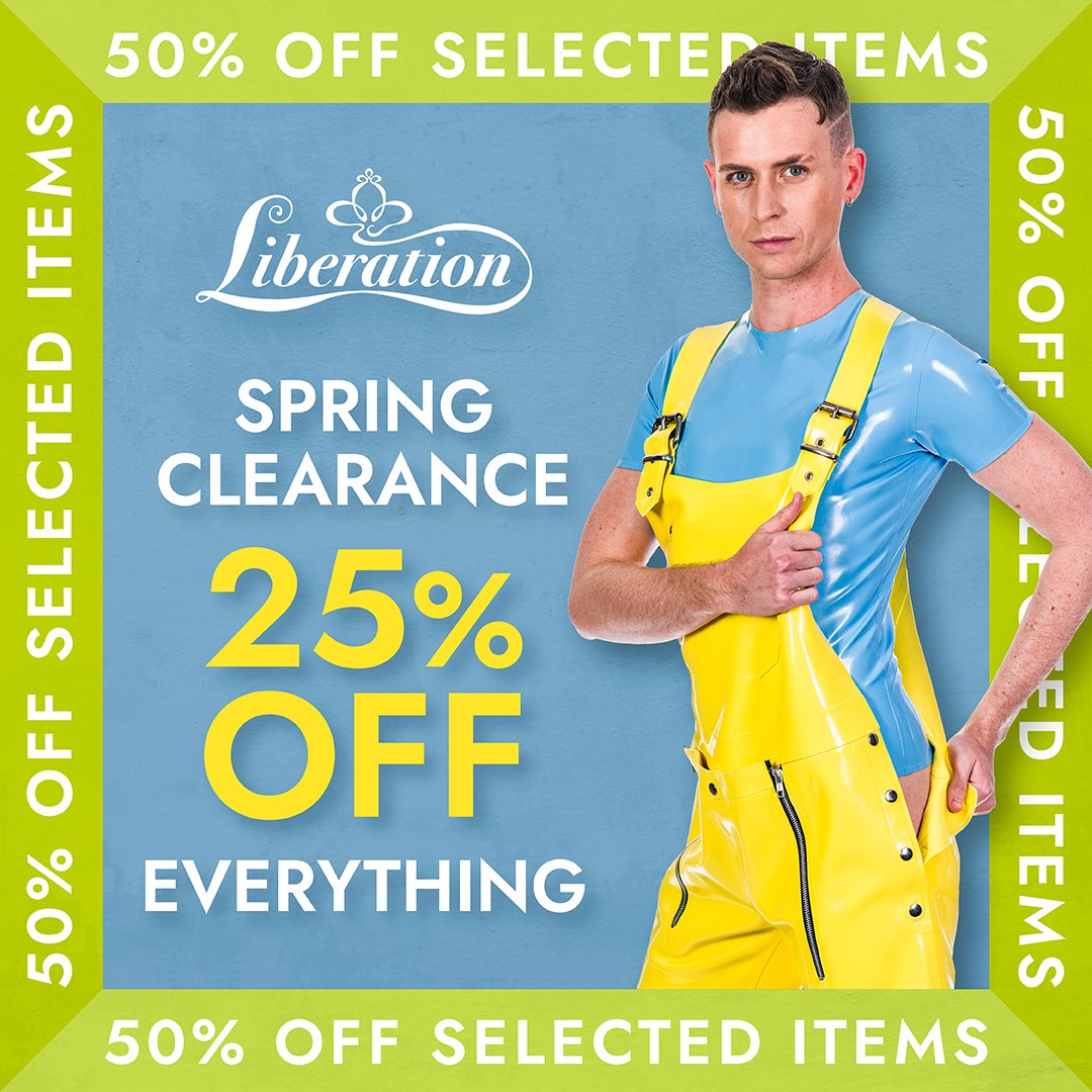 LibidexLtd's tweet image. Spring is here, and so is our clearance sale at Liberation! Enjoy a fabulous 25% off everything storewide, plus selected items with discounts of up to 50% off! 🛍️✨

📍49 Shelton St, London WC2H 9HE

#SpringClearance #Sale #liberationlondonstore #latexfashion