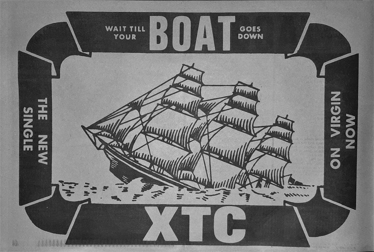 XTC's single 'Wait Till Your Boat Goes Down' advert in Sounds 22nd, March 1980. @LimelightXTC
