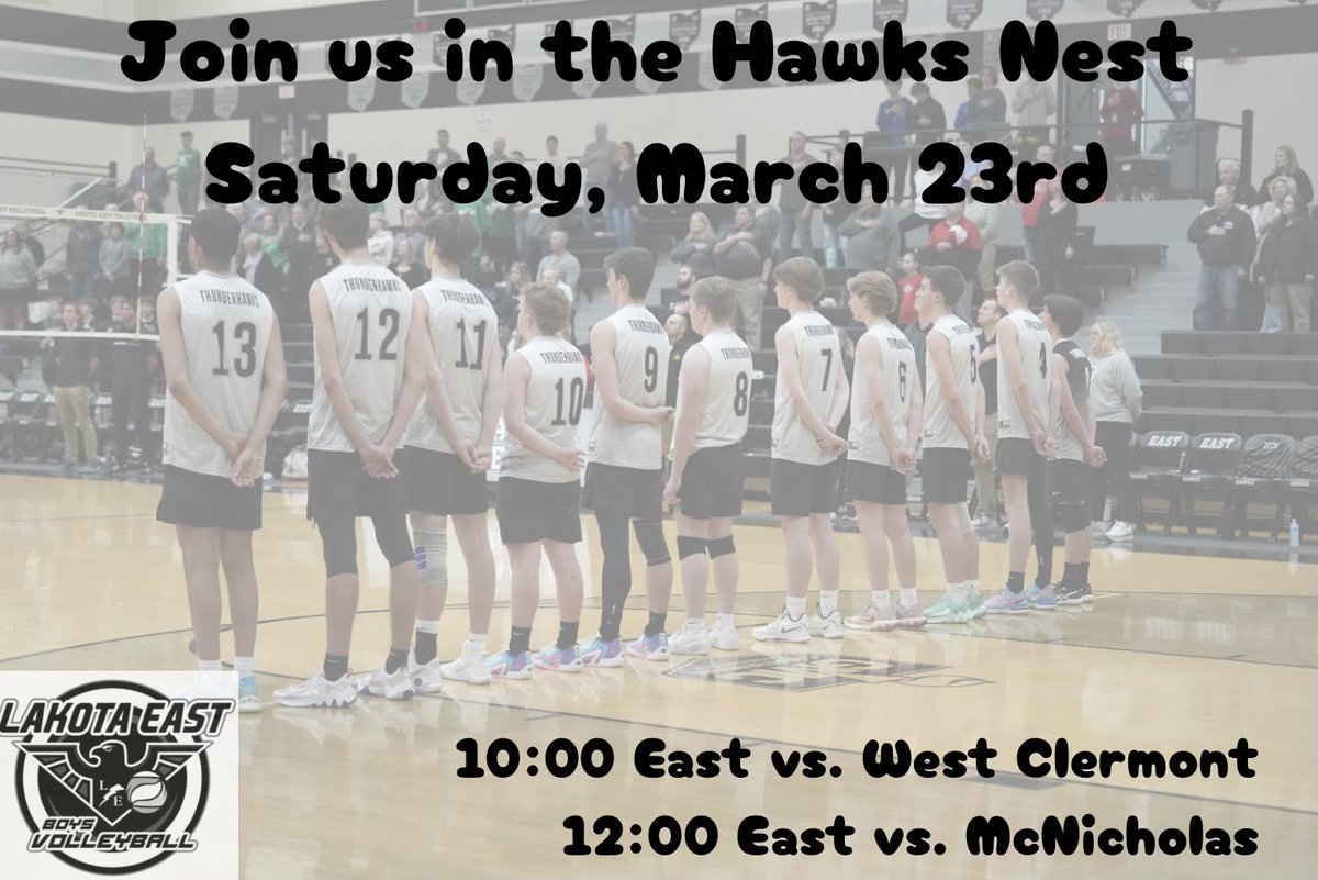 lehsmenvball's tweet photo. Game day tomorrow in the Hawks Nest! Come out and bring the energy Hawks fans!!💯 https://t.co/lbcTPojQtO