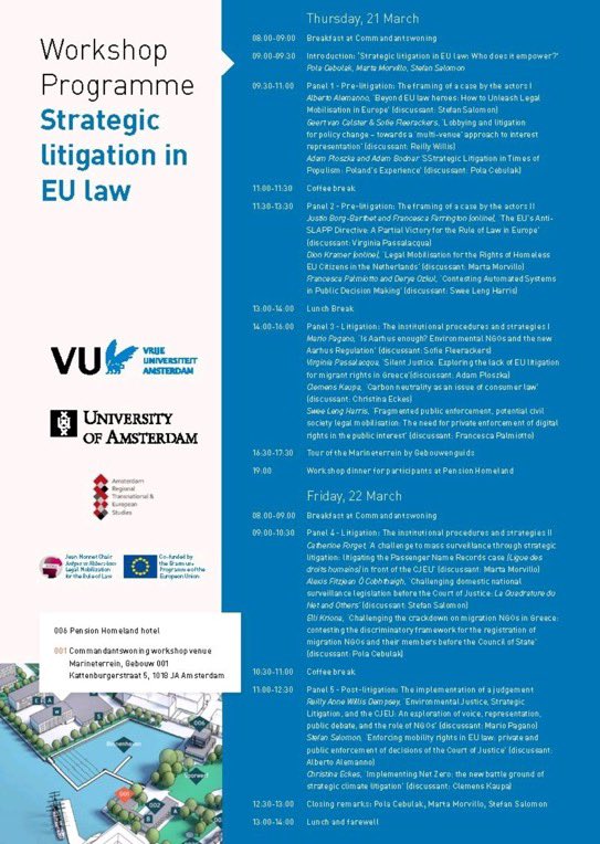 It was re-energizing to contribute to the workshop on strategic litigation in European law in Amsterdam with @GAVClaw, @SofieFleer, @AdamPloszka, @JustinBBarthet,@FM_Farrington,@dionkramer,@FPalmiotto,@DeryaOzkul, @mariopag90,@Vi_Passalacqua ,@ClemensKaupa,@SweeLengHarris & many…