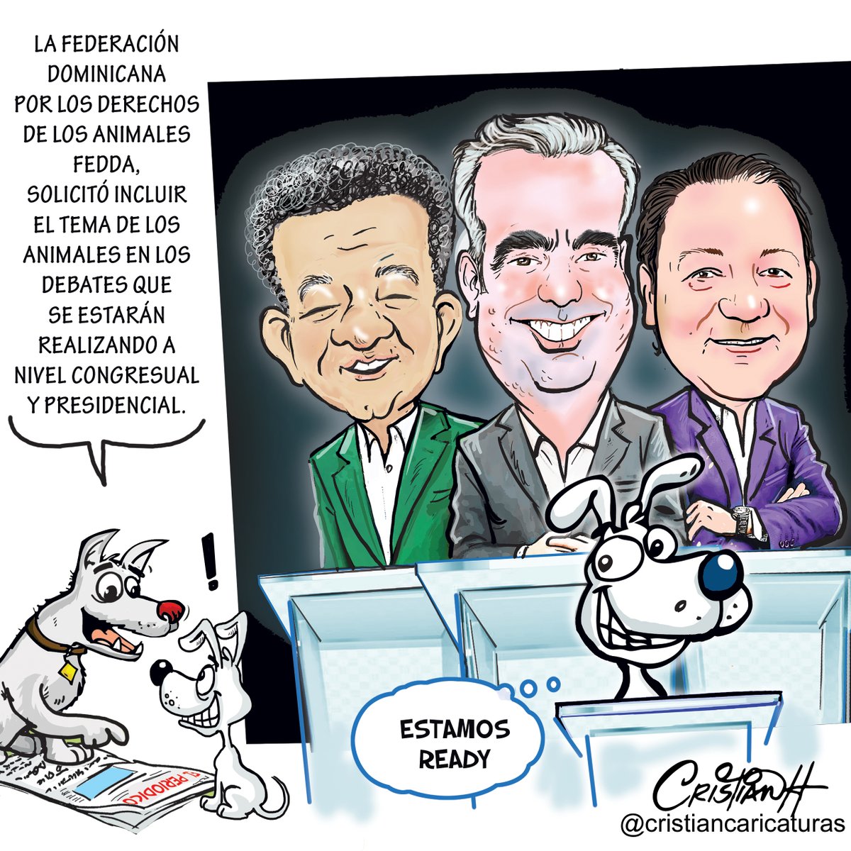 Mi caricatura del viernes 22 de marzo en el periódico @ElDia_do . . . . #FEDDA #DebatesPolíticos #DerechosDeLosAnimales #realengocaricaturas #criscaricaturas