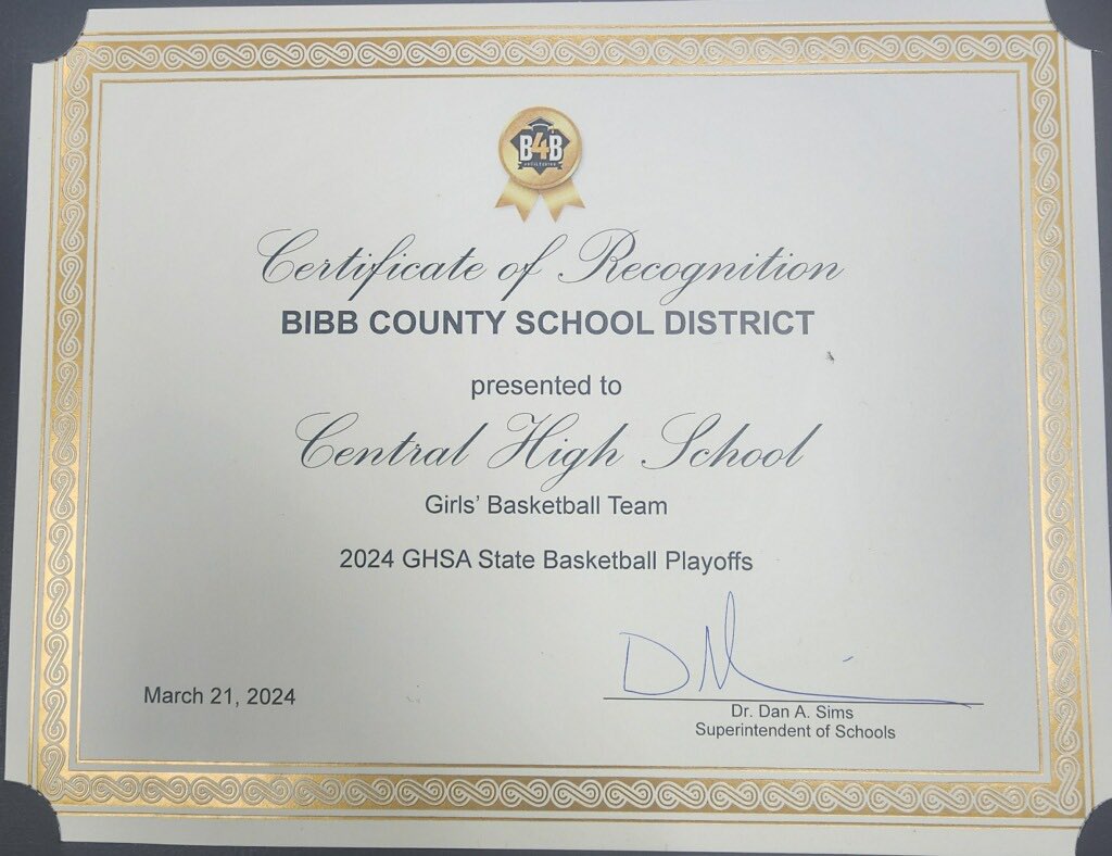 Thanks to @BibbSchools for recognizing our Lady Chargers on their historic season. @LadyChargersWBB became the first women’s squad in school history to reach the GHSA Final 4 and win back-to-back regional championships.