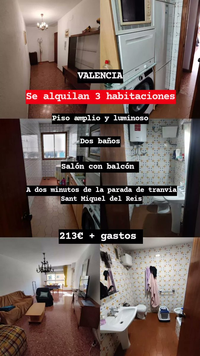 gindeing's tweet photo. ⚠️⚠️HABITACIONES EN VALENCIA⚠️⚠️
Para entrar en Abril, podéis contactar conmigo o si conocéis a alguien pasadle mi contacto.
En el piso hay una gata.
Se agradece difusión <3 https://t.co/w7Md1ww1xK