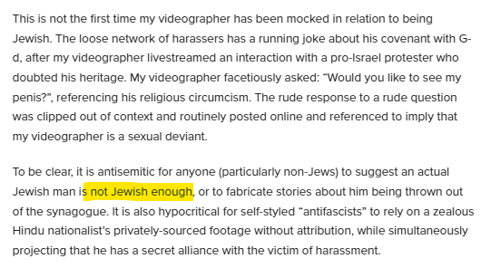 AntifaNiagara's tweet photo. An accusation of allegedly measuring HowardLee's 'jewishness' (which never happened) is antisemitic but, somehow, fetishizing his Judaic heritage as "fully Jewish" isn't?
"I can't be Antisemitic, I have a Jewish bf"
#CarymaGaebener #ItsNotAntisemitismWhenIDoIt
#ProtestNation https://t.co/QRPLQmn9zw