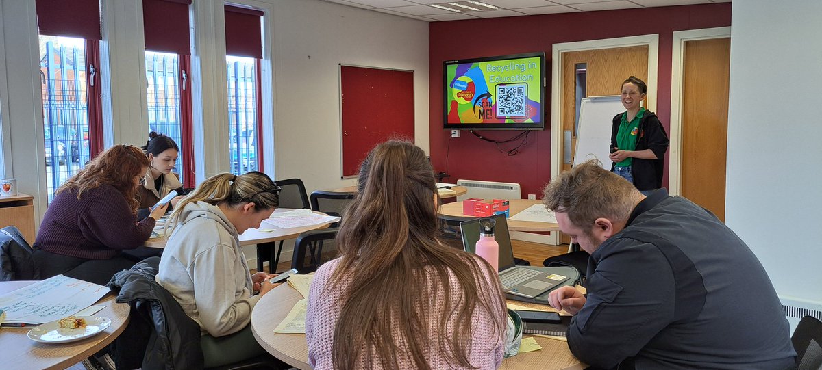 Thank you to Rachel from @MerseyRDC for the Recycling In Education session for our #TraineeTeachers this morning too, continuing the Sustainability theme!

The trainees assessed their own knowledge on recycling using their own mobile devices, always squeezing #PrimaryICT in too!