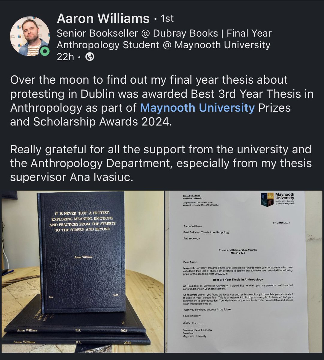 Congratulations to Aaron Williams, Highly Commended 2023 GUA Socials Sciences: Anthropology & Cultural Studies #awardyourwork