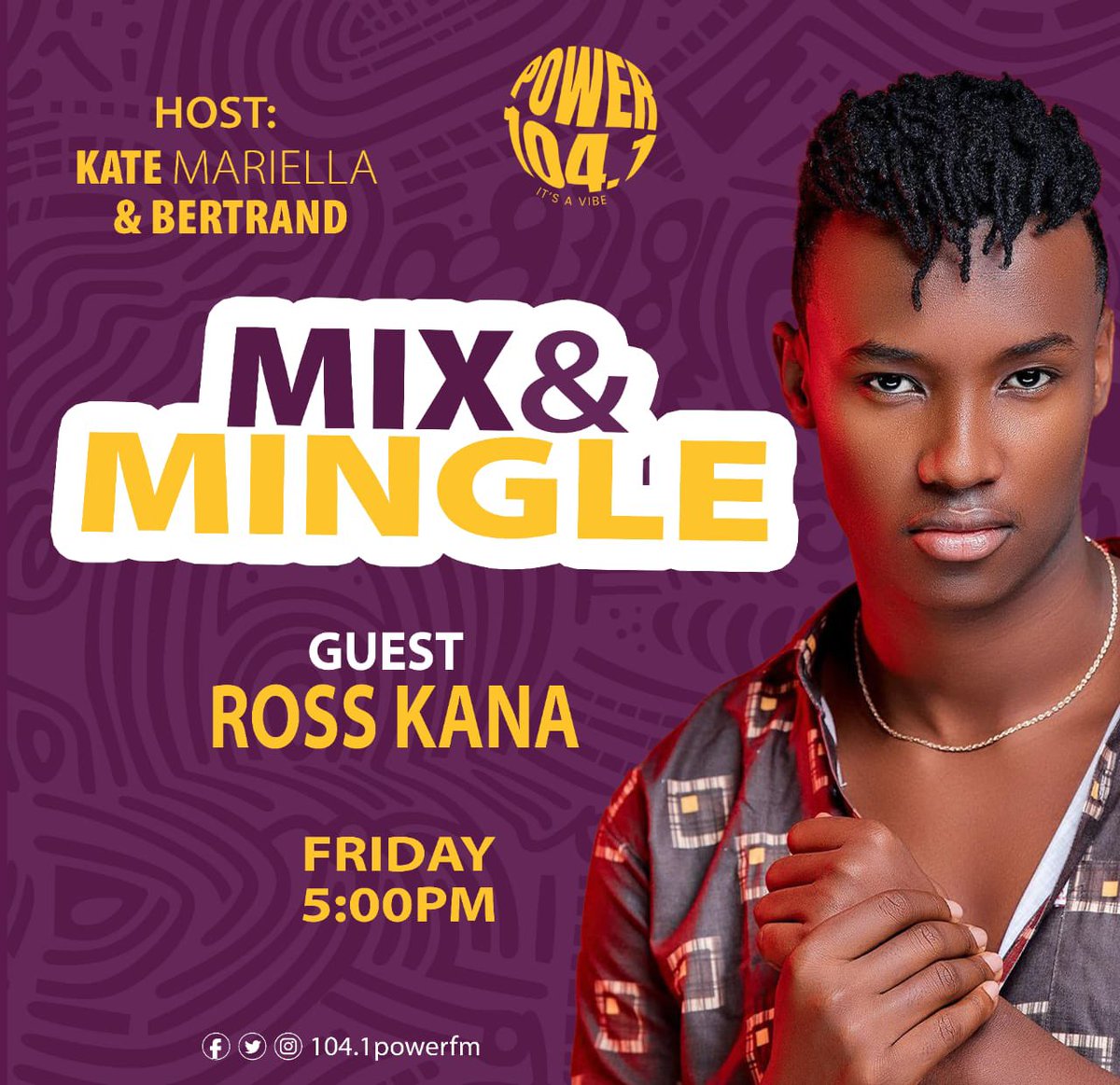 Get ready to kickstart your weekend with electrifying beats and good vibes! Join us for the ultimate Mix & Mingle session with Ross Kana on 104.1 Power FM, hosted by Kate Mariella & Irad Bertrand B. Tune in at 5pm #PowerXtra