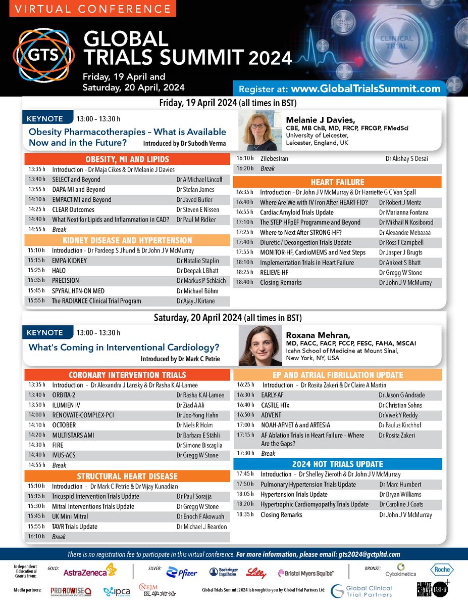 Only four weeks left to register for #GTS2024 . Register now and secure your place for this unique 2-day online conference for #Healthcare and #medical professionals.  Download Agenda bit.ly/4csNGlh  Register  events.hubilo.com/global-trials-…