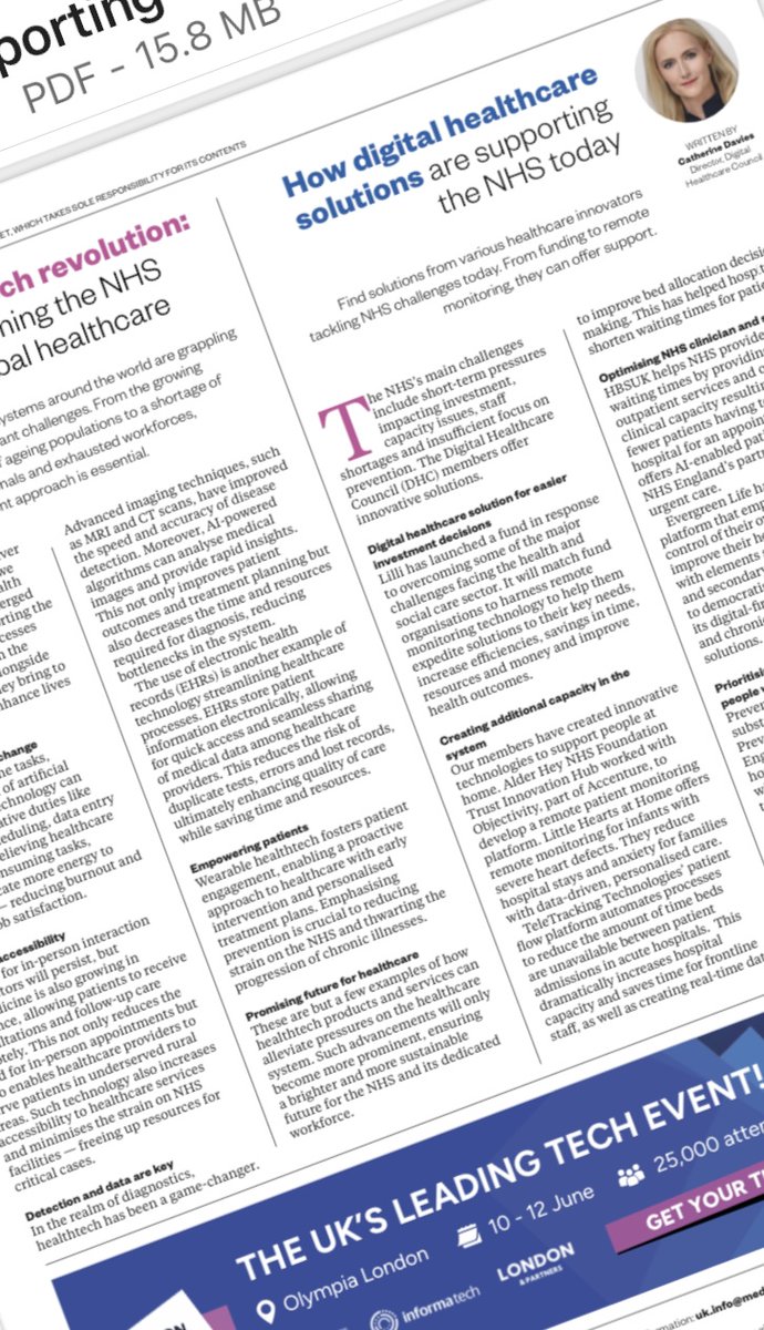 Catherine Davies (@c_davies1) on Twitter photo Delighted to be able to highlight the important work of <a href="/DHCouncil/">Digital Healthcare Council</a> members.
We’ve partnered with <a href="/MediaplanetUK/">Mediaplanet UKIE</a> on today’s Supporting the NHS campaign, launching online and in the Guardian.
Follow the link to read more tinyurl.com/38krrj2b #SupportingtheNHSCampaign2024 Delighted to be able to highlight the important work of <a href="/DHCouncil/">Digital Healthcare Council</a> members.
We’ve partnered with <a href="/MediaplanetUK/">Mediaplanet UKIE</a> on today’s Supporting the NHS campaign, launching online and in the Guardian.
Follow the link to read more tinyurl.com/38krrj2b #SupportingtheNHSCampaign2024