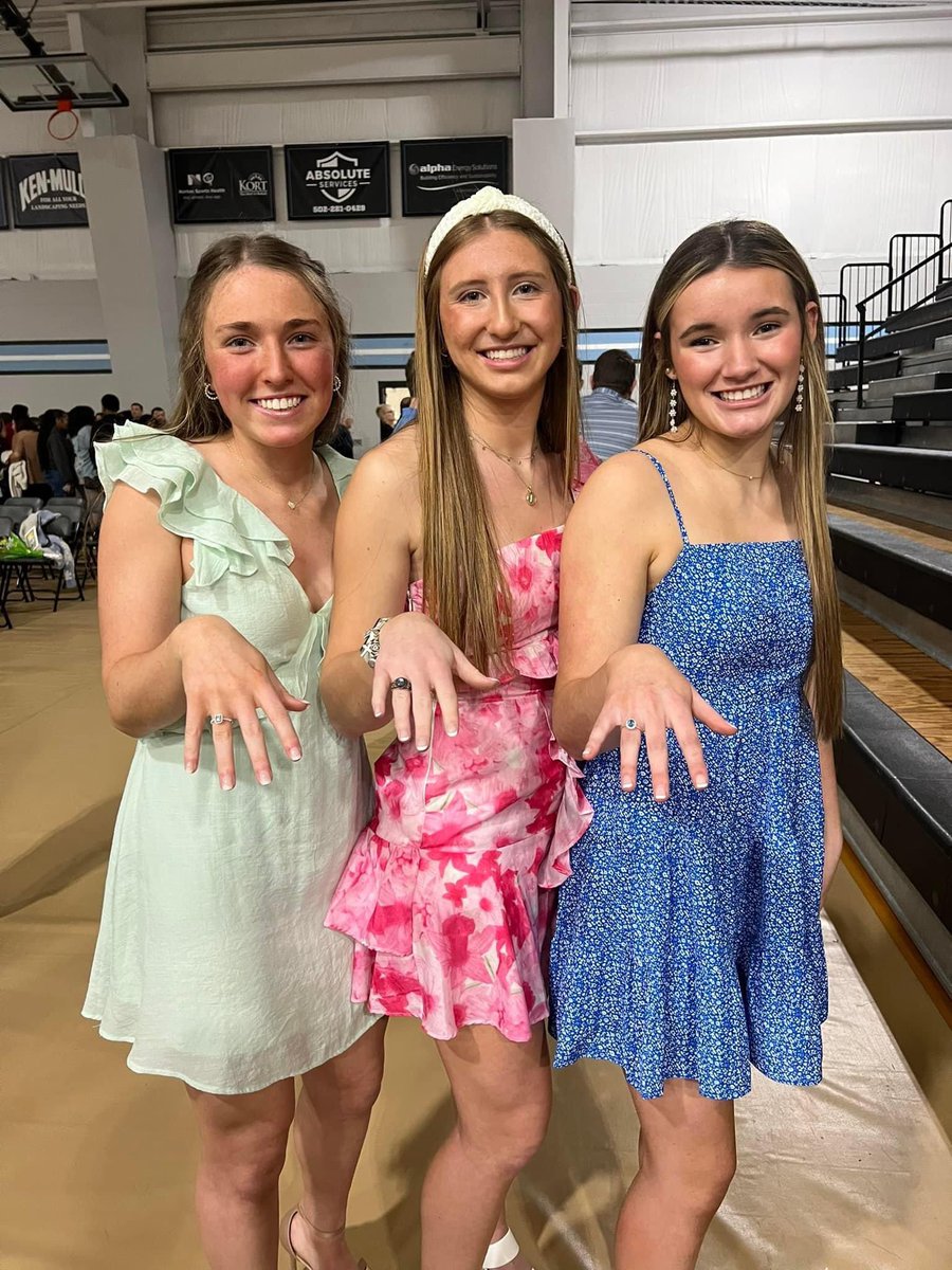 Our juniors are in the gym, but they aren’t in their basketball stuff 🤔 Olivia, Addyson, and Hadley got their class rings at Junior Ring Ceremony! Have fun at prom, ladies!!