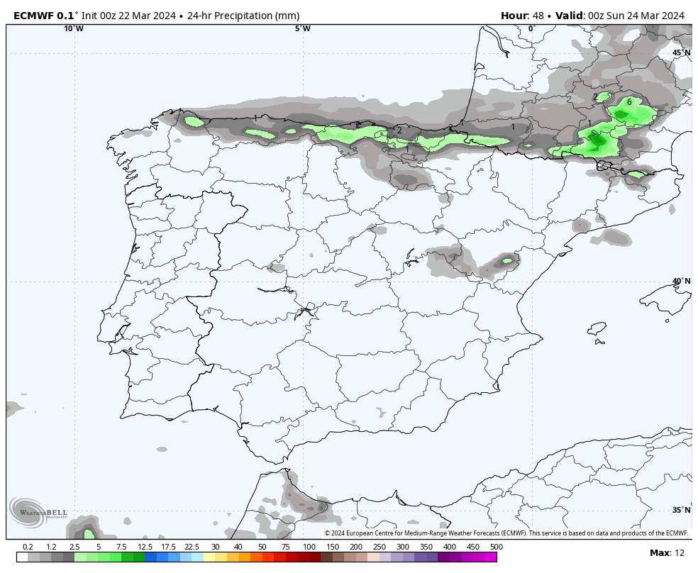 Storm_Malaga's tweet photo. Precipitaciones estimadas en 24 horas para el sábado, domingo, lunes y martes. https://t.co/RWrMxRN9Jt