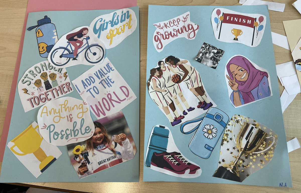 Lovely vision boards created by students at @wrhs1118 during my ‘girls in sport’ workshop this morning. We discussed the barriers girls face in sport and how to break them! 🏅💪💜