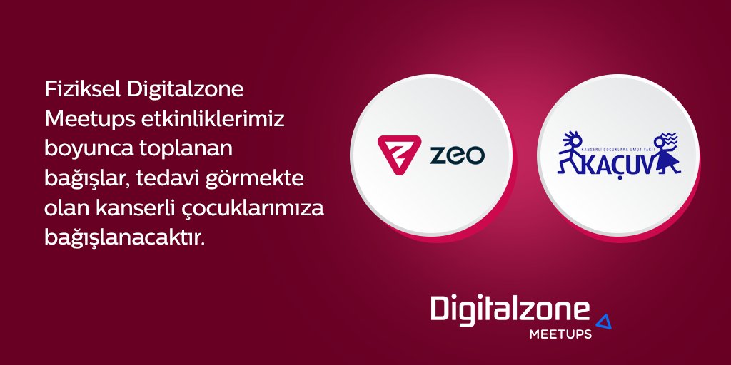 💚 3 şehir 3 etkinlik fiziksel Digitalzone Meetups etkinliklerimiz boyunca, tedavi görmekte olan kanserli çocuklarımıza destek amaçlı bağış kampanyası yürüteceğiz! 🙌 

🌱 Etkinliklerimizin sonuna geldiğimizde, Zeo olarak biz de toplanan bağış miktarıyla aynı oranda kampanyaya