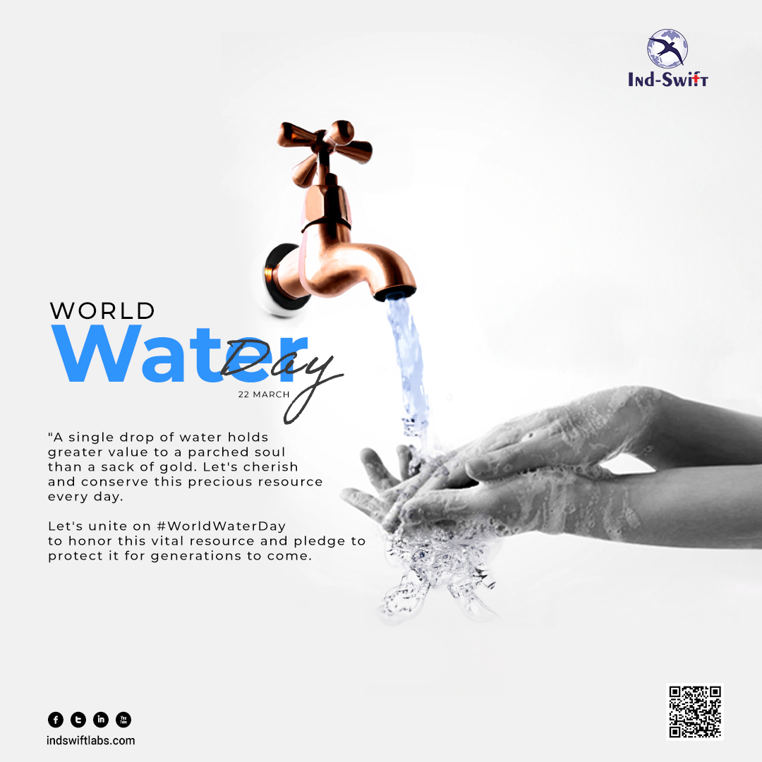 'A single drop of water holds greater value to a parched soul than a sack of gold. Let's cherish and conserve this precious resource every day. Let's unite on #WorldWaterDay to honor this vital resource and pledge to protect it for generations to come. #indswiftlabs