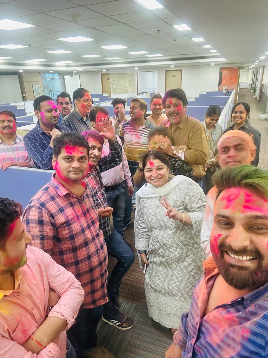 🌈 Today, we celebrated #Holi at the office with #colors, #laughter, and #sweets! Here are some #glimpses of our #joyful moments!🎨Best wishes for Holi to all of you in advance! Team, #BiocubeTechnologies #OfficeHoli #HappyHoli #HoliCelebration #HoliVibes #ColorfulMoments