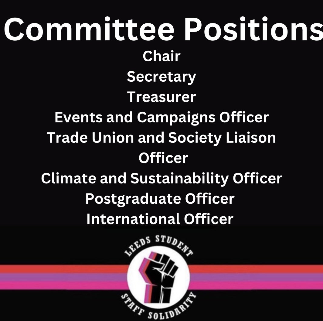 🗳️ Committee elections information: ⁃Nominations open Fri 29th March ⁃Nominations close Fri 12th April ⁃Voting opens Fri 12th April ⁃Voting closes Fri 26th April