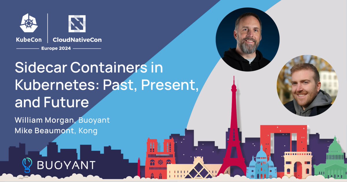 @KubeCon_ folks, join us live in one hour for @wm and Mike Beaumont's talk: Sidecar Containers in Kubernetes: Past, Present, and Future sched.co/1YeS0