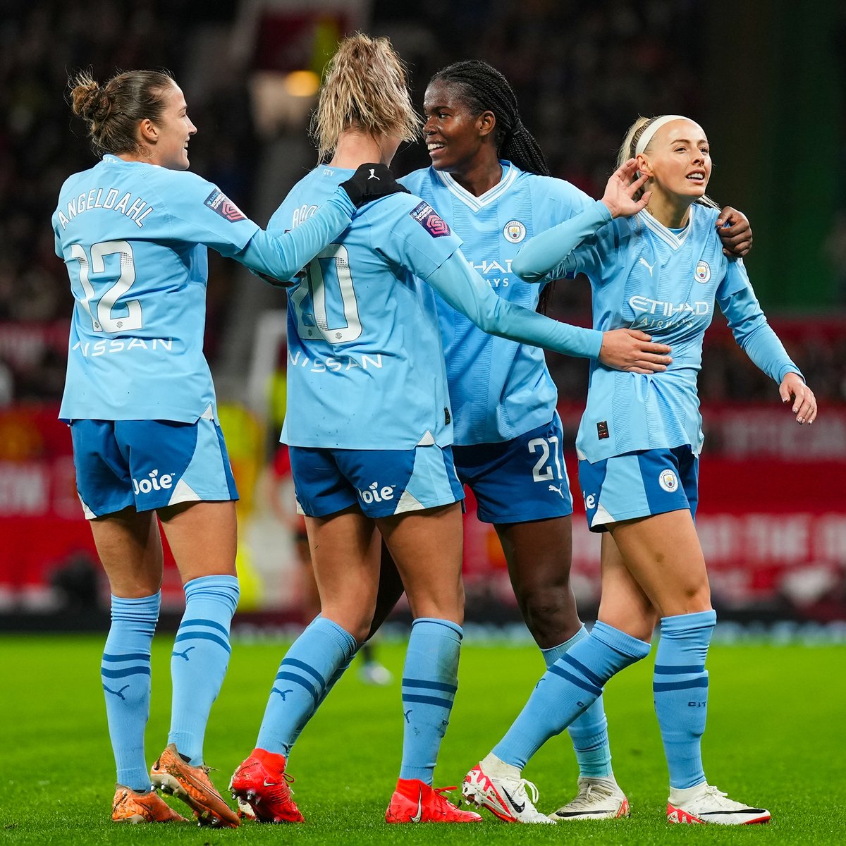 The stage is set. ​

Wishing @mancitywomen the best of luck as they get ready for the women’s Manchester derby tomorrow at the Etihad Stadium💙​
​
You don’t want to miss it 🤩​
​
#OKXManCity