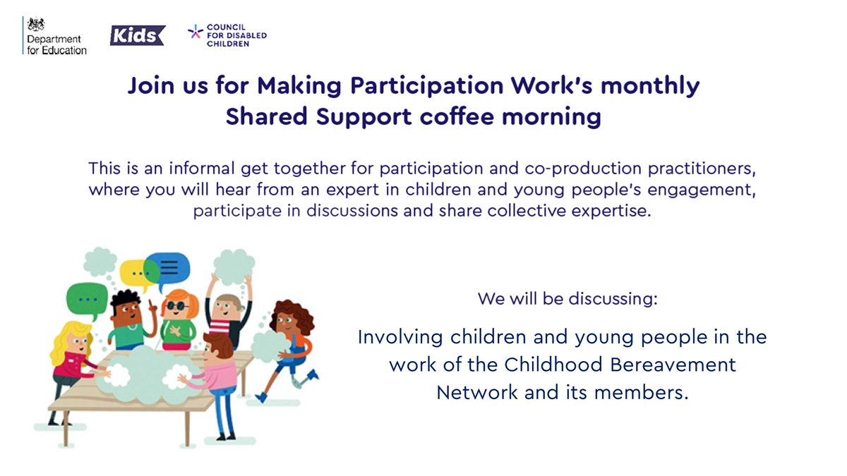 ncbtweets's tweet photo. Join us for our next Shared Support coffee morning online on Wed 27 March!
Shared Support is #MakingParticipationWork's monthly get together for participation and co-production practitioners.
Register here: https://t.co/JgAe3Q1XUE https://t.co/5IRV9AB3C7