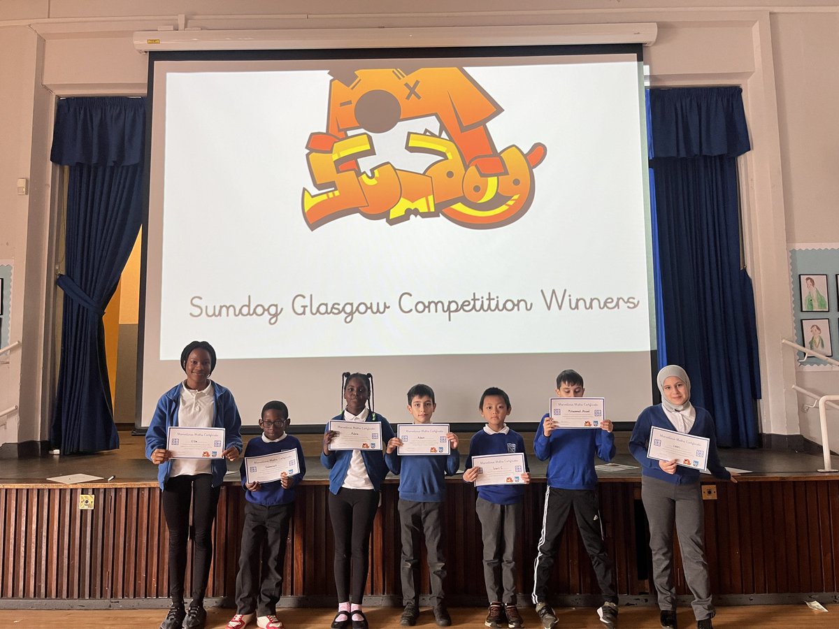 Well done these pupils for answering the most correct questions in their classes as part of @sumdog Glasgow Maths Competition 🧡🏆🌟