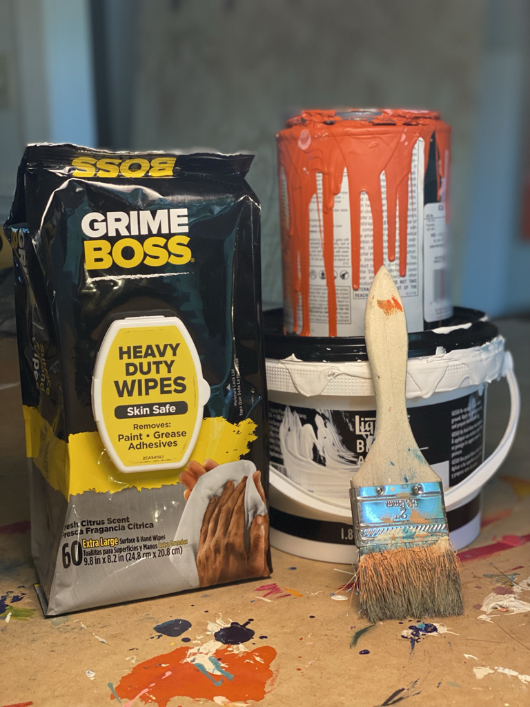 GrimeBoss's tweet photo. On your next paint job, grab a package of GRIME BOSS® Heavy Duty Wipes and let them take care of all the stubborn stains and splatters. Shop now: https://t.co/hbjGmxLmve https://t.co/RAOdFn9JfC