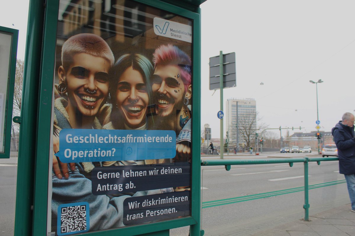 TransGesundheit's tweet photo. 1/2 AdBusting-Kampagne von Trans Justice Berlin anlässlich des  Aktionstages für Trans*Gesundheit: Die traurige Wahrheit des  Gesundheitssystems  

Über unsere Körper können nur wir selbst entscheiden. Wir wollen nicht  mehr überhört werden!

#TransGesundheit https://t.co/qWXgzAvD9a