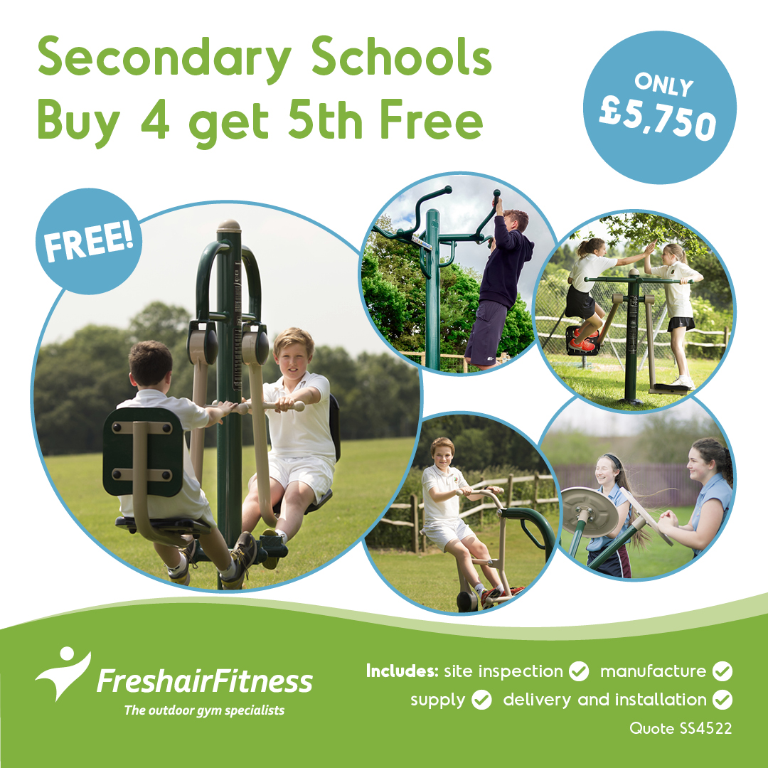 Our Secondary Package includes 4 pieces of equipment - A Rider, Triple Pull Up, T'ai Chi Spinners and Air Skier + a FREE Seated Leg Press all for just £5,750 including delivery and installation! #outdoorgym