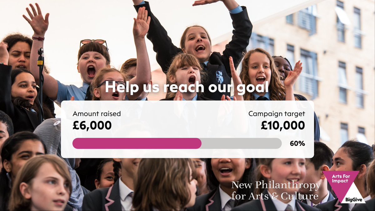 We've raised 60% of our target in our #BigGive #ArtsForImpact campaign! Double your donation and help us reach our goal so we can bring our festival schools project to as many primary school students in East London as possible: spitalfieldsmusic.org.uk/events/big-giv…