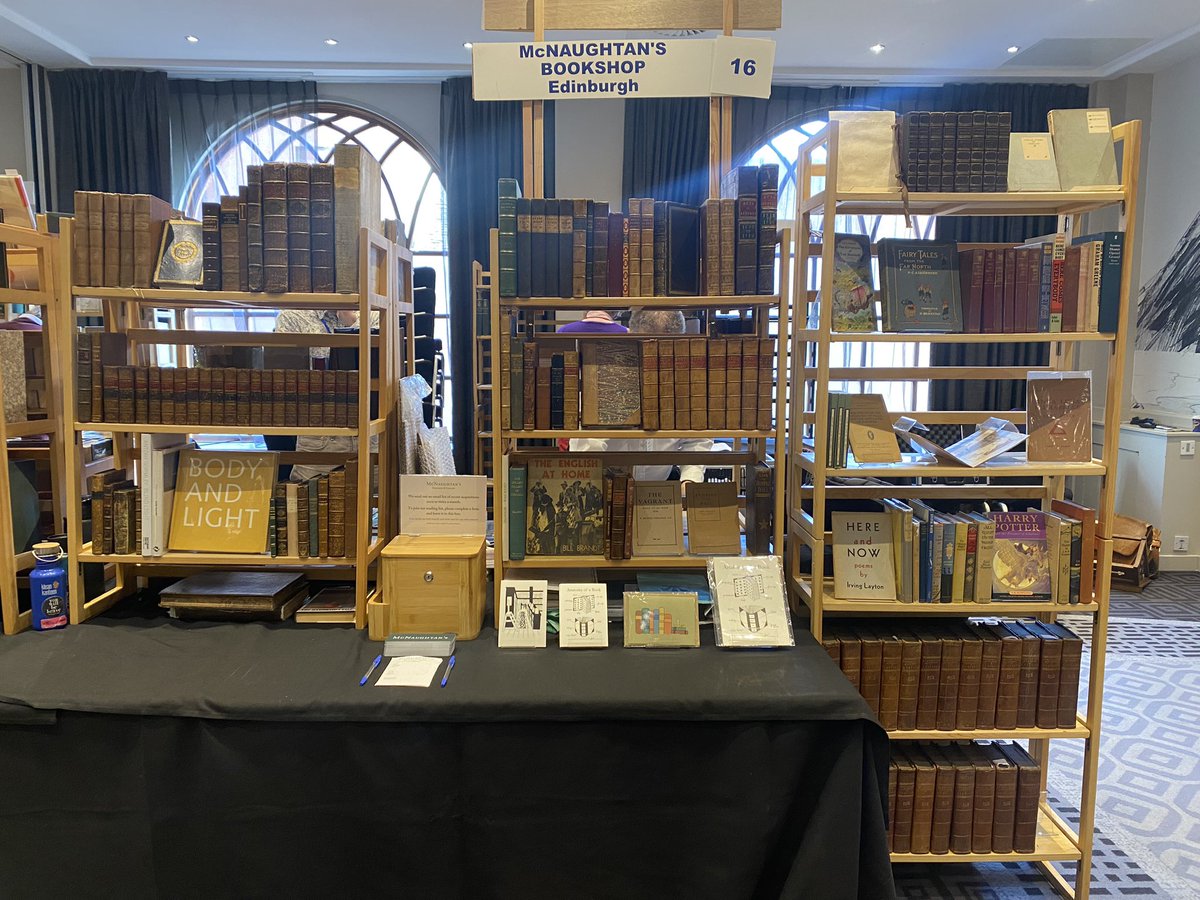 The Edinburgh Book Fair is now open! Two floors, dozens of booksellers with rare, collectible, secondhand, and interesting books, prints, ephemera, and other fascinating objects. Find us at the Radisson Blu on the Royal Mile until 7pm today and 10am to 4pm on Saturday.
