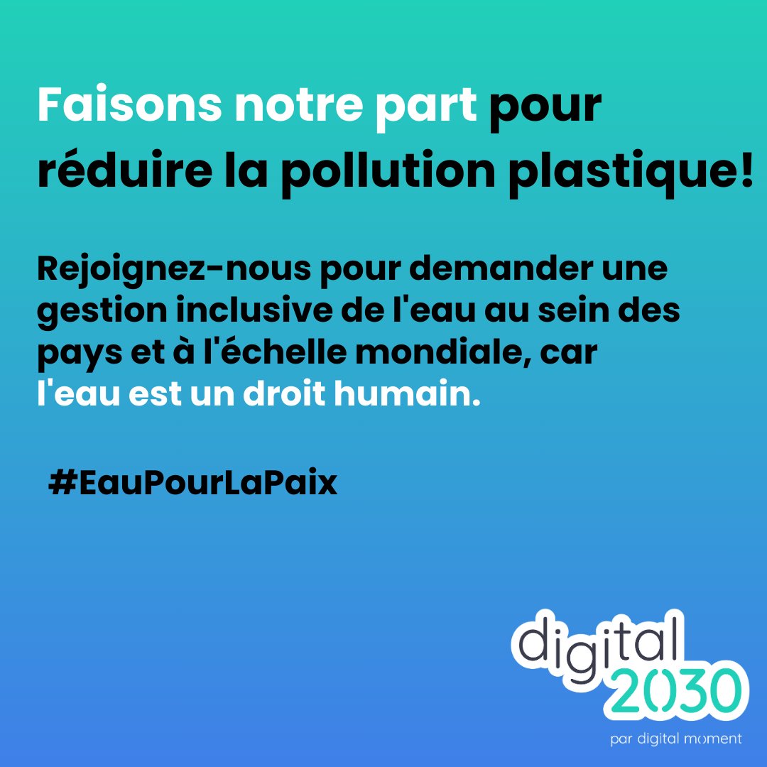 Aujourd'hui, nous célébrons l'eau. 💧 Non seulement c'est une ressource précieuse, mais c'est aussi un catalyseur pour le développement durable et la paix. Pour comprendre l'impact de la pollution plastique sur notre eau, relevez le Défi: kids2030challenge.org/fr/ #EauPourLaPaix