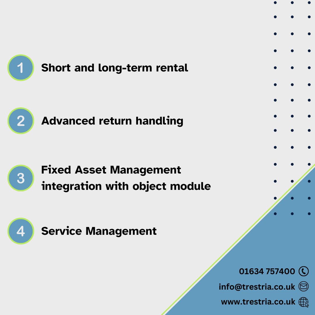 Do you work in the rental management industry? 

Here are some of the features that will benefit you when using #MicrosoftDynamics365🙌

#BusinessCentral #MicrosoftDynamicsExperts  #msdyn365bc #microsoftreseller #MSBusinessCentral #Dynamics365 #RentalManagement