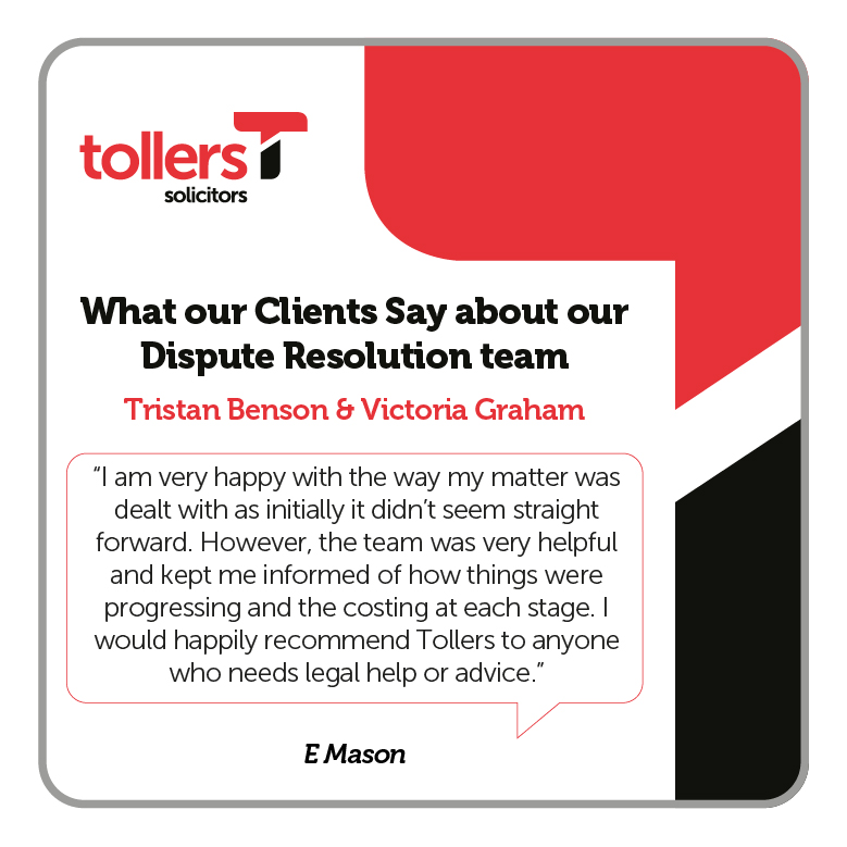 Here is some amazing feedback for Tristan & Victoria of the Dispute Resolution team. They turned a complicated matter for the client, into a stress-free resolution, always keeping the client up-to-date until the matter was satisfactorily concluded. Thank you to the Dispute team!