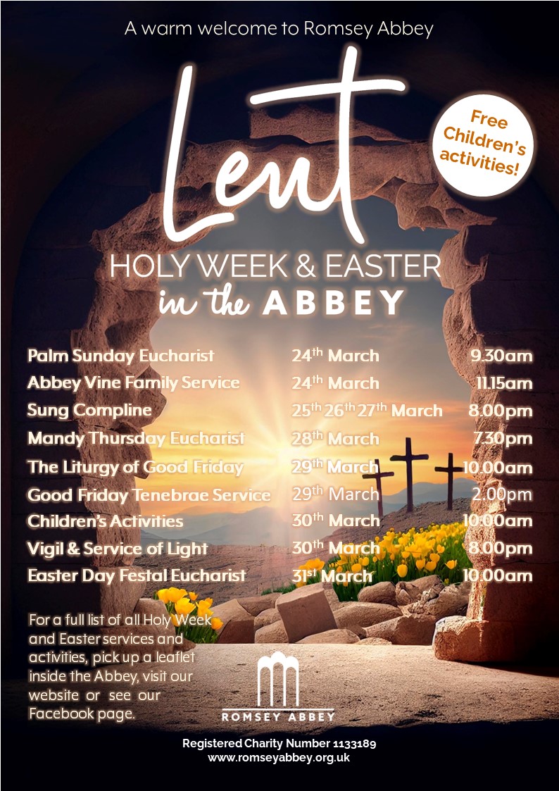 Join us as we journey through Holy Week to Easter. Our services and Events for Holy Week.