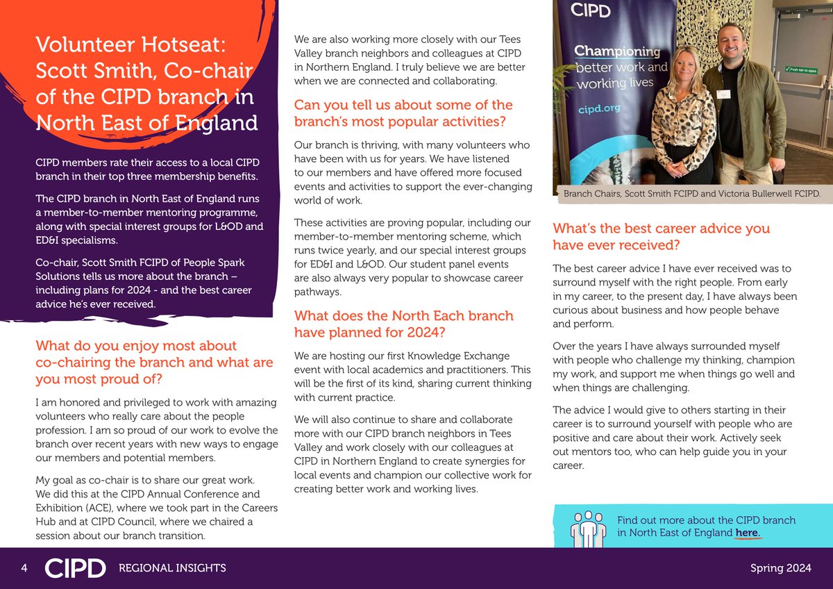 The spring issue of our quarterly member update - Regional Insights - is out now.🎉 Full of #northern news, events and interviews with talented people professionals from organisations such as @gentoogroup, @ManMetUni & @ComIntCare. Read here: ow.ly/1uBz50QKI91