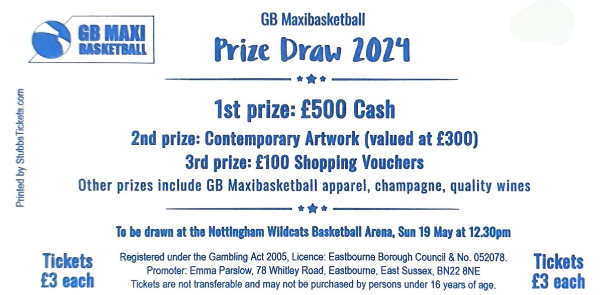 £500 Cash Prize!!!
Help to raise money for our journey to represent Great Britain at the European Basketball Championship in Italy 2024

#roadtopesaro #GBbasketball #gbmaxi #basketball #basketballneverstops #womensbasketball #europeanchampionships #CASHPRIZE #raffle #raffledraw