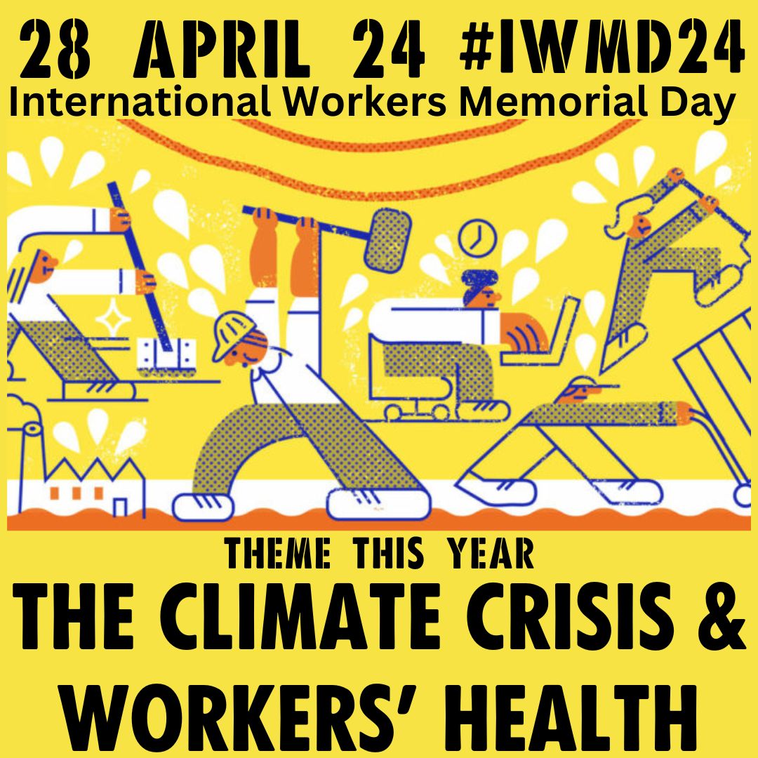 🌍This year International Workers Memorial Day theme: THE CLIMATE CRISIS AND WORKERS’ HEALTH 🔗An opportunity for #ClimateJustice & Trade Union movements to link up #IWMD24 👀Look out for ur local events I'll be speaking in #Liverpool @unionsafety ℹ️ ⬇️ megaphone.org.uk/events/merseys…
