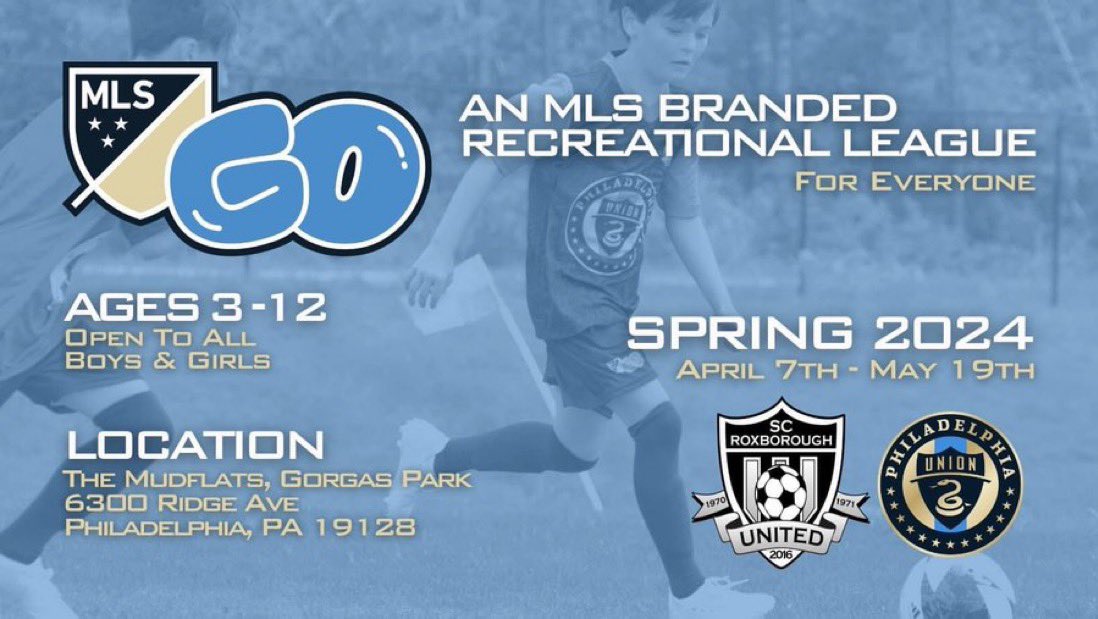 Today (March 22nd) is the LAST DAY to register for the @PhilaUnion & @RoxUnitedSC @MLSGO League at member.daysmartrecreation.com/#/online/usp/p… @philaunionyouth 💙💛