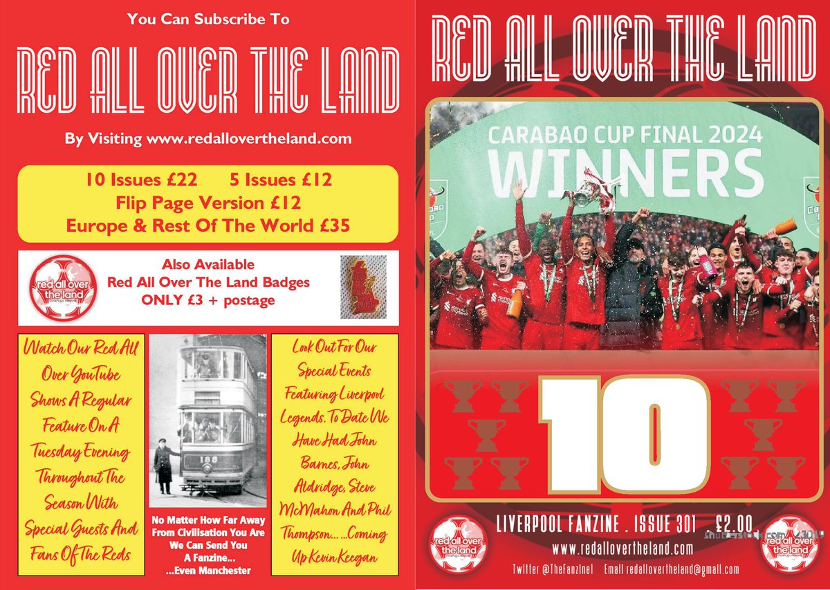 TheFanzine1's tweet image. We will be at the Legends game tomorrow selling Issue 301 of Red All Over The Land. Two of us selling and the chance to introduce new fans to the Fanzine. If you're there, buy a copy or tell people to buy a copy.