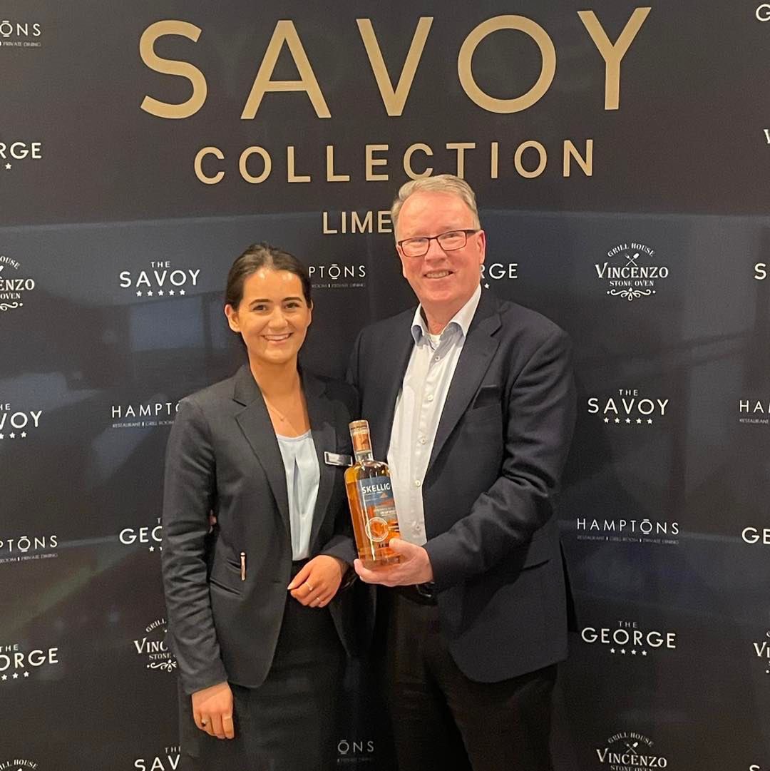 The Savoy Hotel (@thesavoyhotel) on Twitter photo The legendary Pat McCann former CEO of Dalata at the retired hoteliers lunch in the Savoy receiving a bottle of Skellig Whiskey from Savoy Events Manager, Jane Harris. <a href="/SkelligSix18/">Skellig Six18 Distillery & Visitor Experience</a>
#PatMcCannLegend
#RetiredHoteliersCelebration The legendary Pat McCann former CEO of Dalata at the retired hoteliers lunch in the Savoy receiving a bottle of Skellig Whiskey from Savoy Events Manager, Jane Harris. <a href="/SkelligSix18/">Skellig Six18 Distillery & Visitor Experience</a>
#PatMcCannLegend
#RetiredHoteliersCelebration