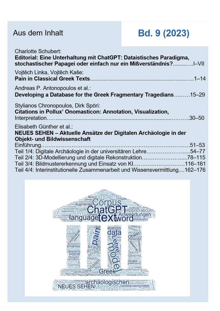 Unser Heft DCO 9 (2023) ist abgeschlossen und kann ab sofort als komplettes Heft heruntergeladen werden.
#openaccess
Link: doi.org/10.11588/dco.2…