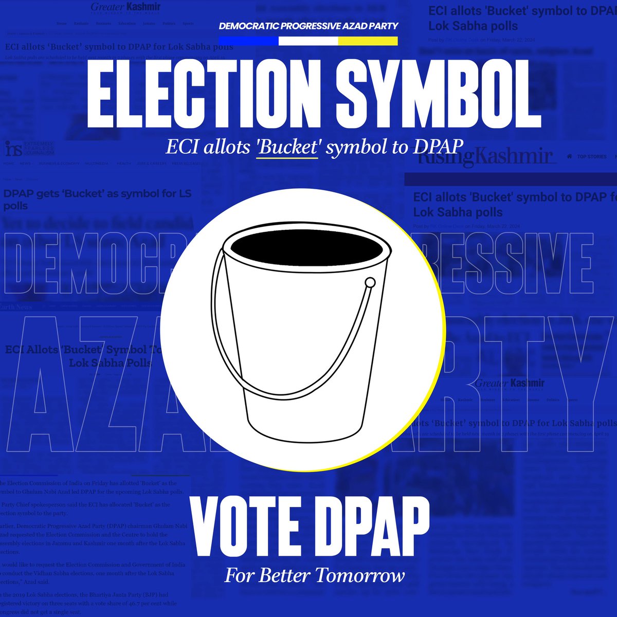 AzadWave's tweet photo. Election Symbol for DPAP..!

@ghulamnazad @DPAP_office https://t.co/60dOJimrS9