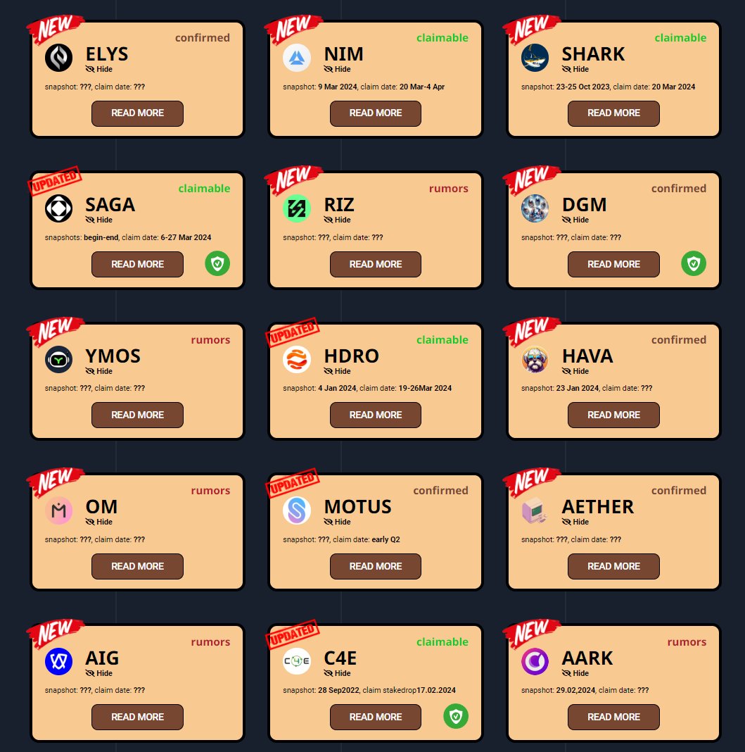 Cosmos Pug (@cosmospug) on Twitter photo Cosmos 🪂airdrops update:
➡️only few days for claim $SAGA, $NIM & $HDRO
➡️<a href="/elys_network/">Elys Network</a> & <a href="/MANTRA_Chain/">MANTRA | Tokenizing RWAs</a> Incentivized Testnets
➡️RollApps season for $DYM stakers started
➡️staking is the best way for getting #Airdrops
➡️#Cosmos ecosystem is still undervalued
airdrops details👉 Cosmos 🪂airdrops update:
➡️only few days for claim $SAGA, $NIM & $HDRO
➡️<a href="/elys_network/">Elys Network</a> & <a href="/MANTRA_Chain/">MANTRA | Tokenizing RWAs</a> Incentivized Testnets
➡️RollApps season for $DYM stakers started
➡️staking is the best way for getting #Airdrops
➡️#Cosmos ecosystem is still undervalued
airdrops details👉