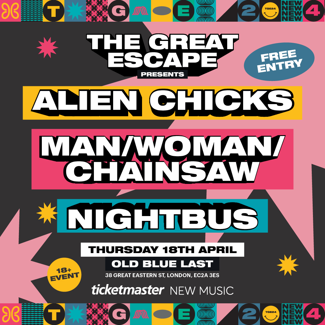 We are thrilled to announce Man/Woman/Chainsaw will be joining the line up for our next TGE presents show at @theoldbluelast with @alienchicksband and @NightbusUK RSVP now for free entry > bit.ly/3v6pjsH