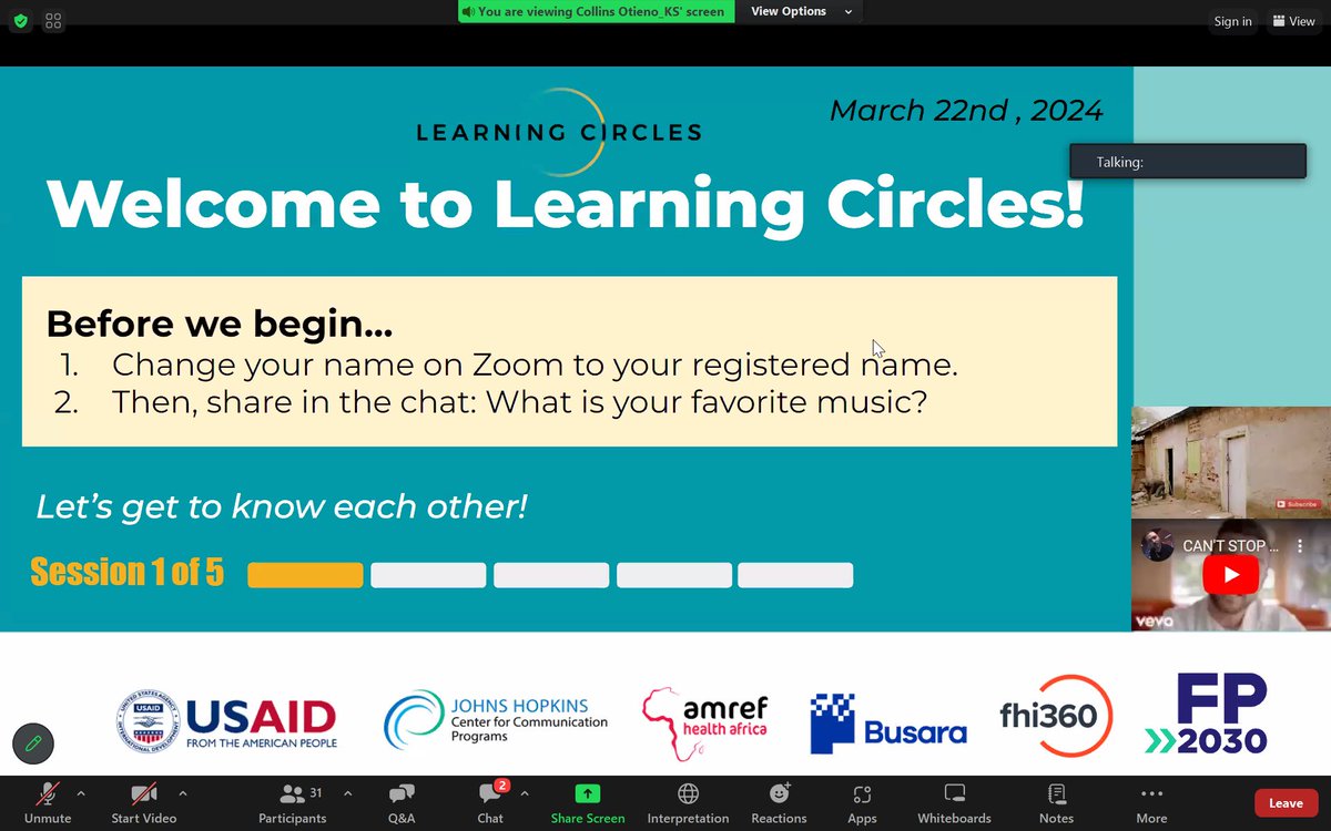 🕺💃 Ignited our Friday, with the launch of learning circles a knowledge exchange platform for #FP2030 youth focal points and other youth leaders. This is a collaborative exercise with @fprhknowledge @USAID @fhi360 @Amref_Worldwide @BusaraCenter @FP2030Global @JohnsHopkinsCCP