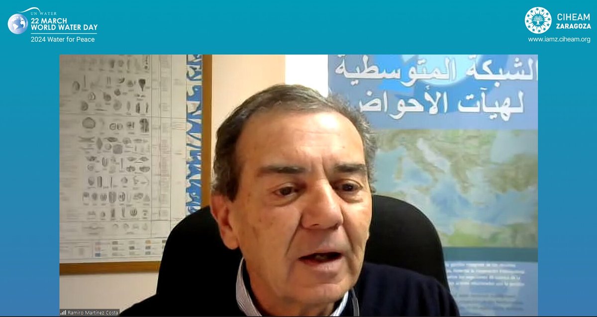 CIHEAMZaragoza's tweet photo. Ramiro Martínez (Mediterranean Network of Basin Organisations #REMOC) has stressed the need for training, skills development and knowledge transfer in effective water management in times of scarcity

#SeekingSolutions #SustainableWater https://t.co/lHEzFeYUqI