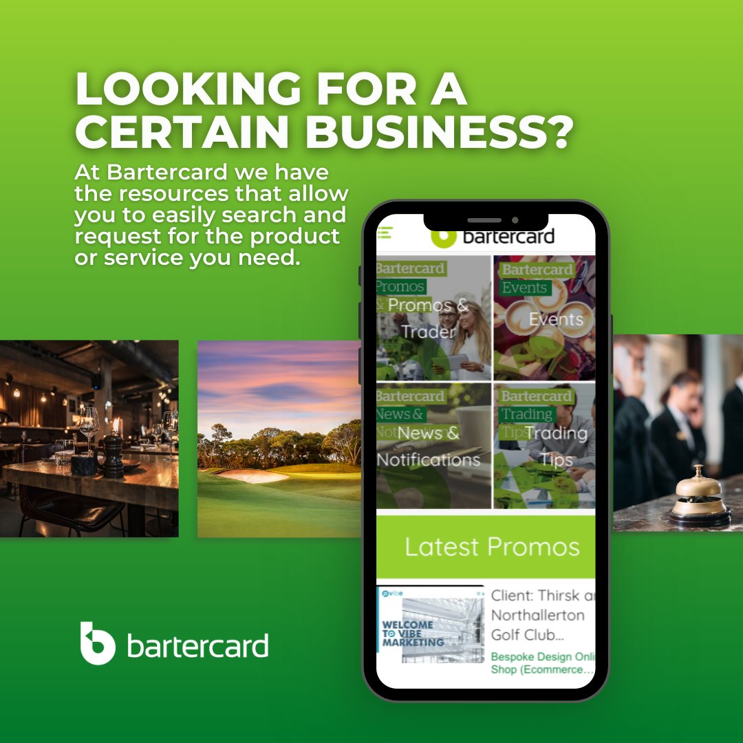 Bartercard works for you. ⁠ ⁠ If there is a certain business you are looking for, look no further. Our Barter Trader app provides all the necessary services to meet your needs.⁠ ⁠ Start today via bartercard.co.uk #bartercard #bartersmarter #tradingonline