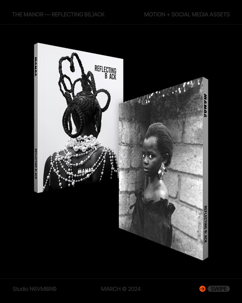 StudioN6VMBR's tweet photo. Reflecting B(l)ack, a special edition Pan-African photography publication that captures the essence and diversity of Africa through the lens of talented photographers across the continent.

Cover by Zamani Xolo
Social Media Assets, 3d Book &amp; Motion by Studio N6VMBR© https://t.co/vbjCHc3YOM